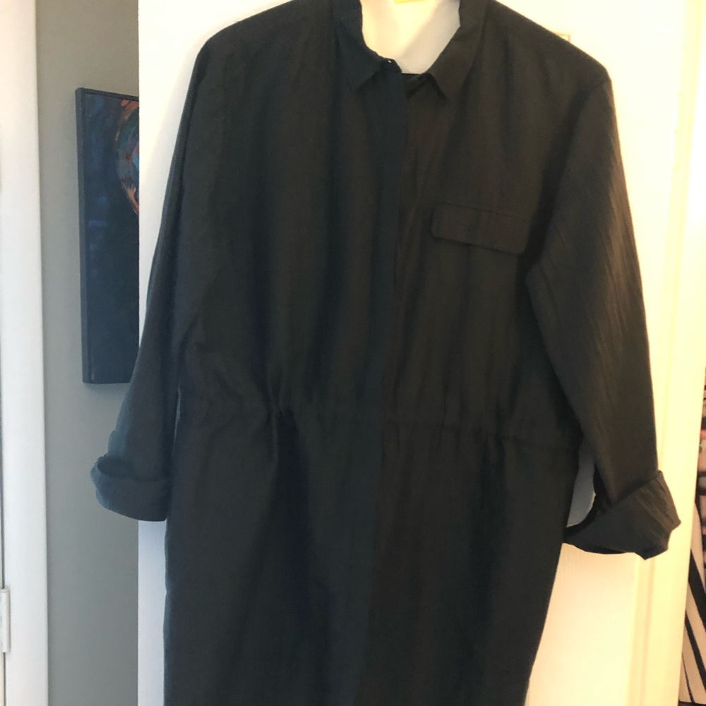 Black button down shirt dress